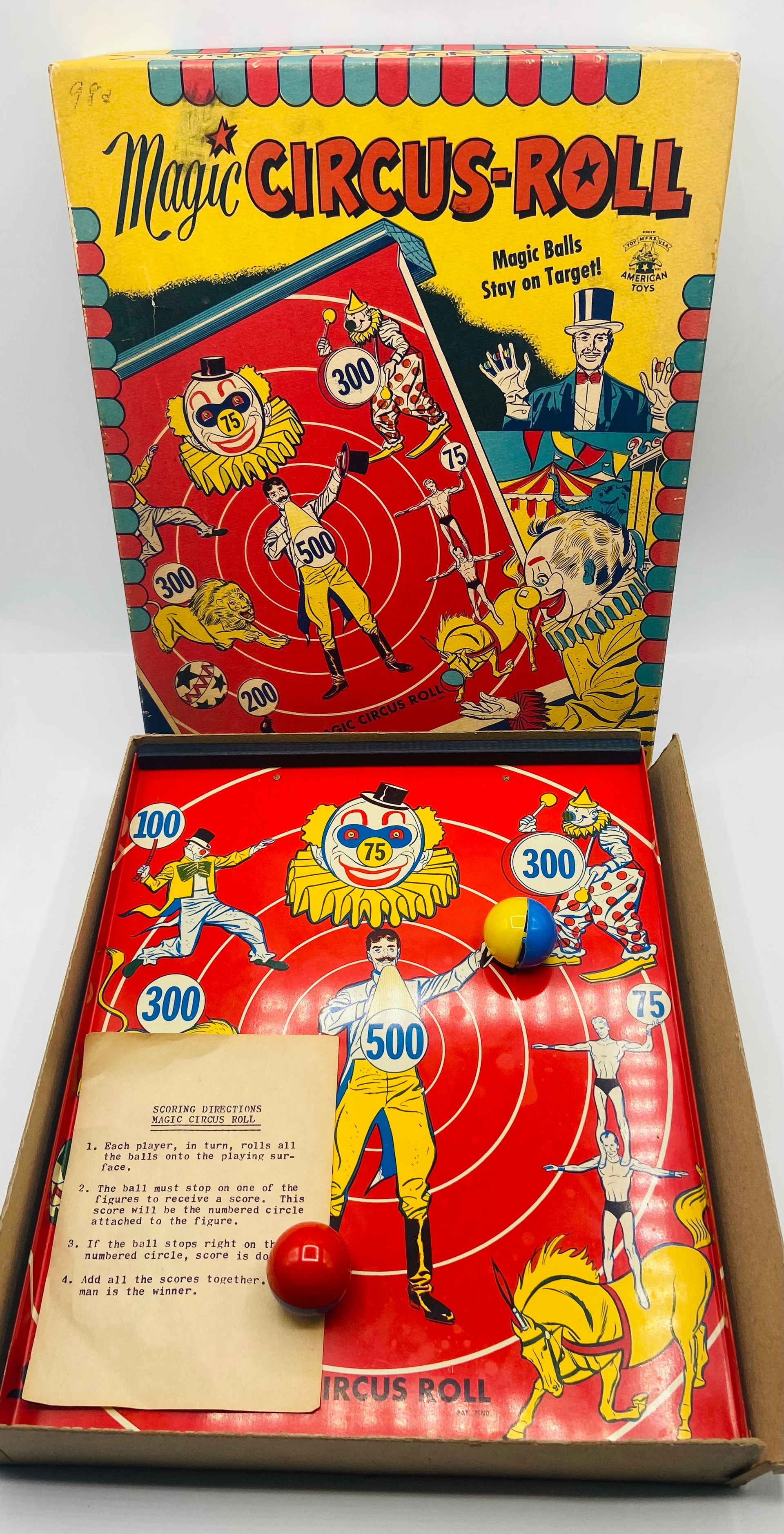 1940s Vintage Magic Circus Roll Game in Box Bauersachs’ Timeless Toys