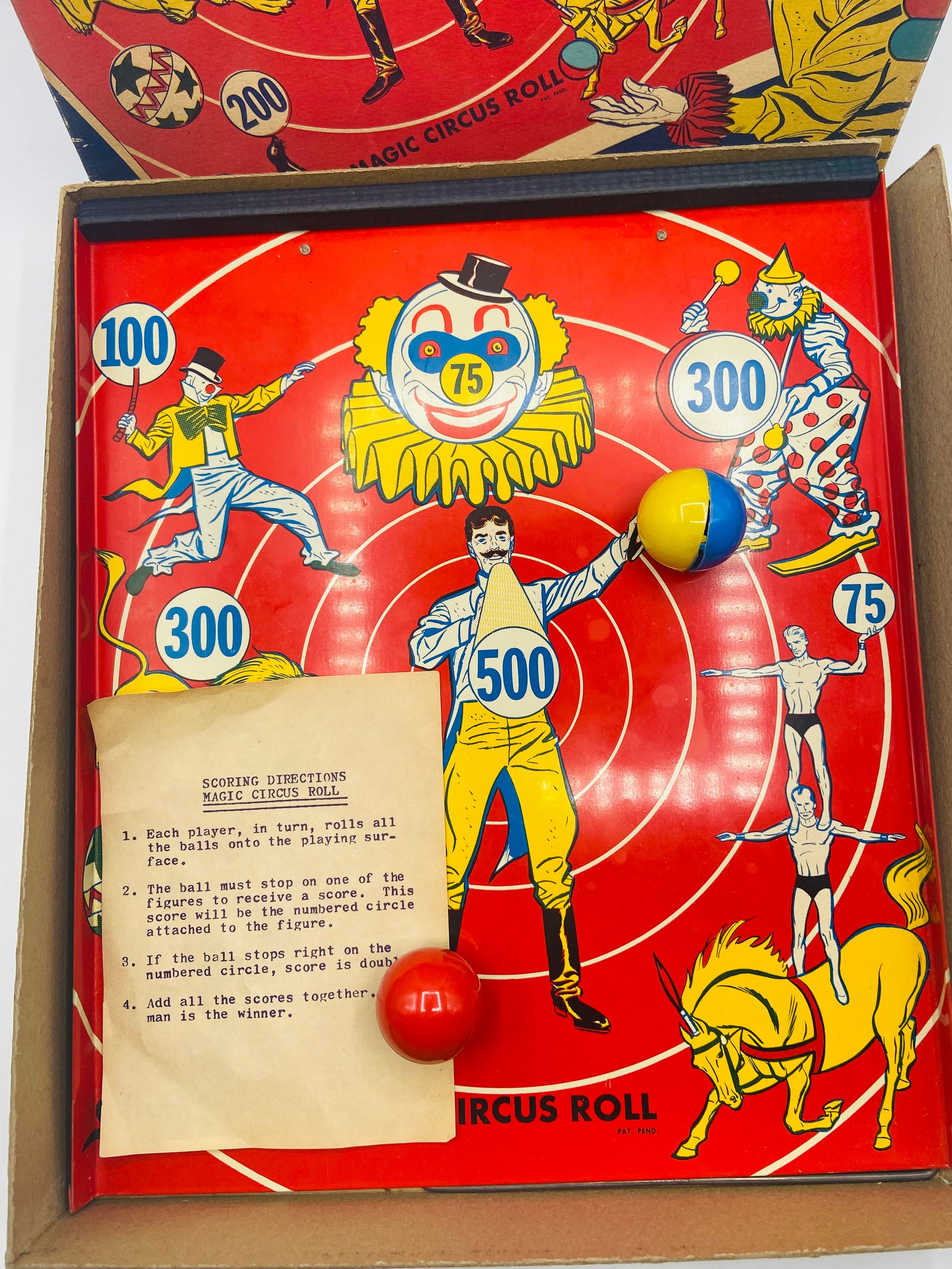 1940s Vintage Magic Circus Roll Game in Box Bauersachs’ Timeless Toys