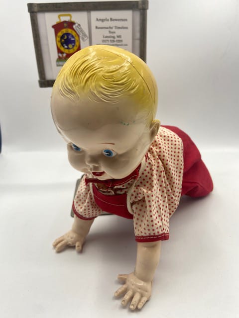 1940s Wind-Up Doll Dick Tracey Baby Bonnie Braids Bauersachs’ Timeless Toys
