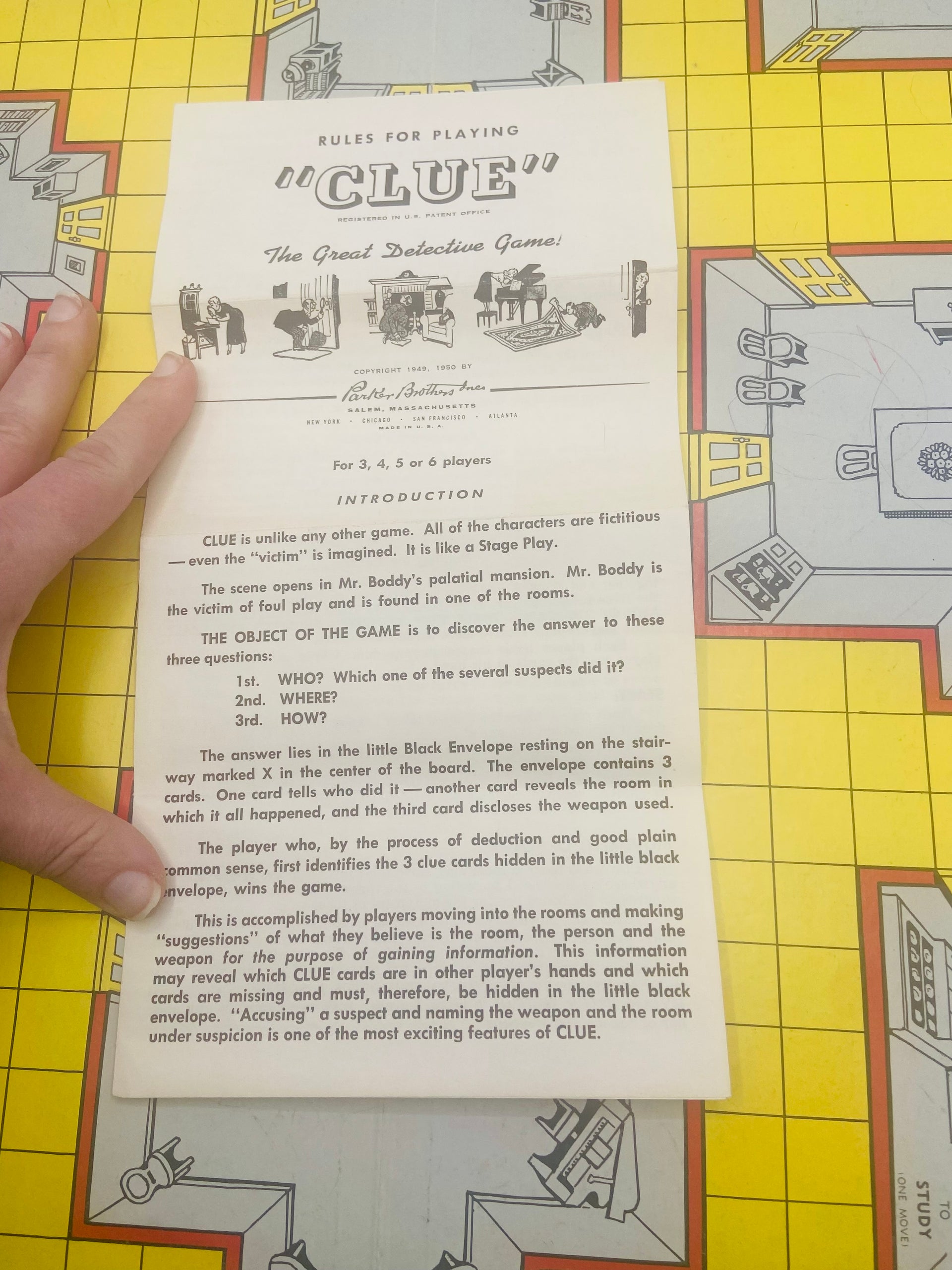 1949 Vintage BoardGame of Clue Bauersachs’ Timeless Toys