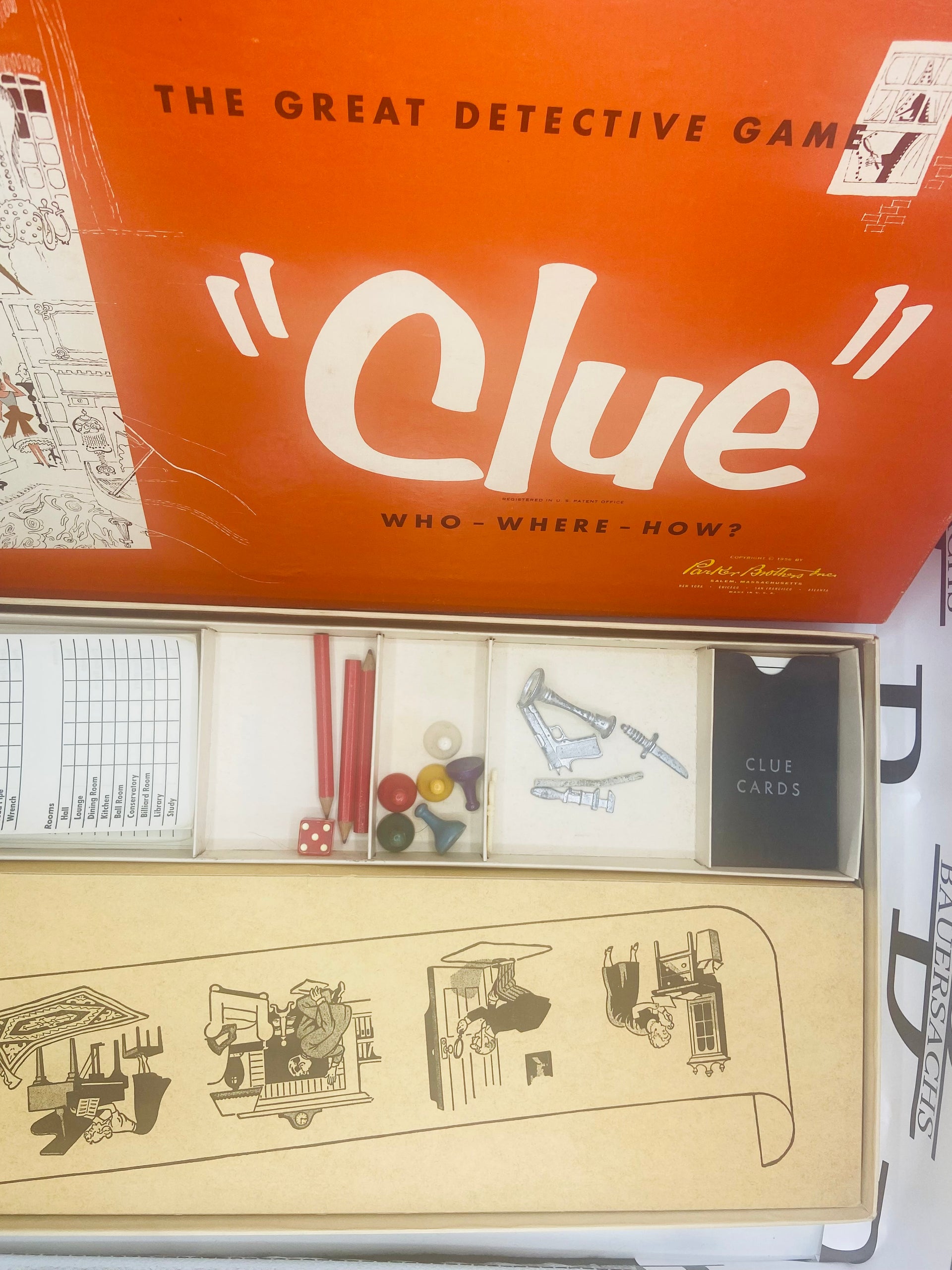 1949 Vintage BoardGame of Clue Bauersachs’ Timeless Toys