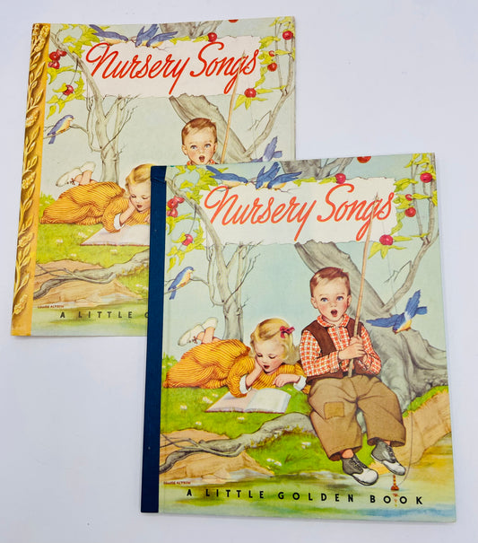 Nursery Songs First Edition Vintage Little Golden Book with Dust Jacket Cover 1940’s