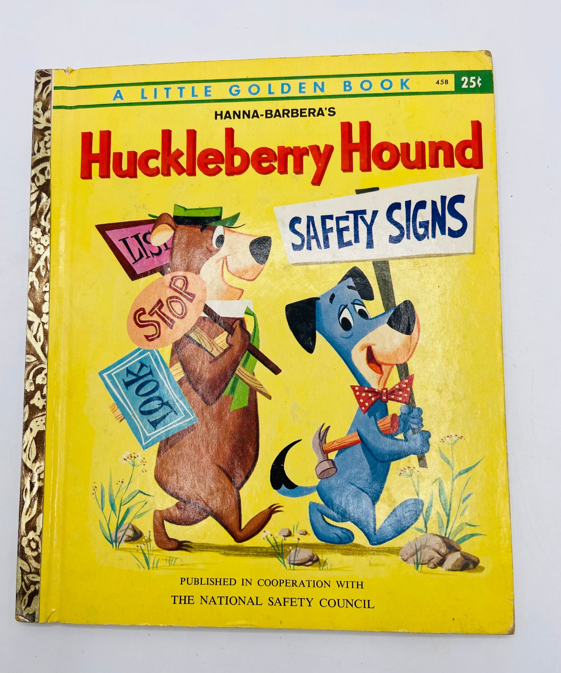 Huckleberry Hound Safety Signs First Edition Little Golden Book