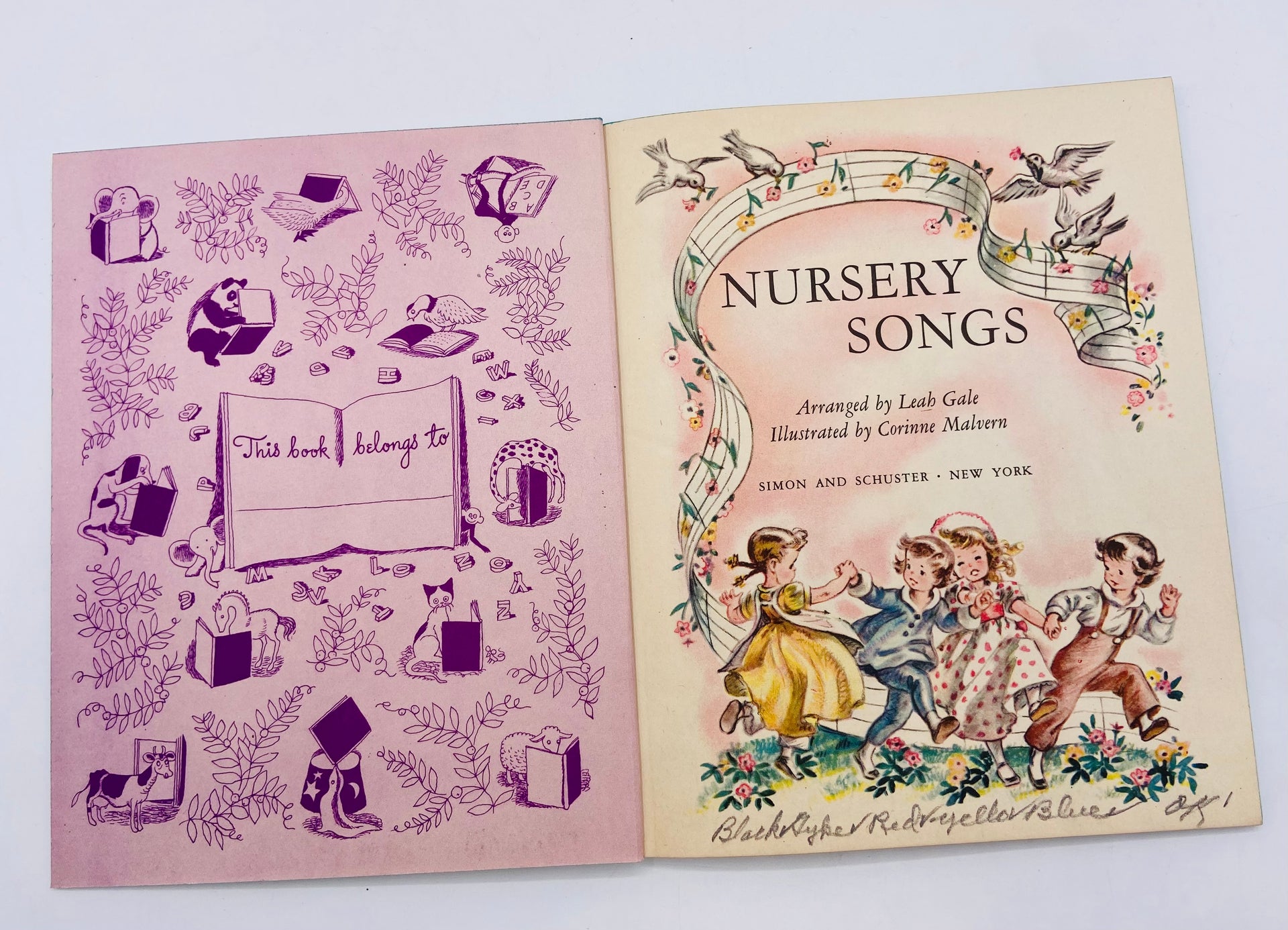 Nursery Songs First Edition Vintage Little Golden Book with Dust Jacket Cover 1940’s