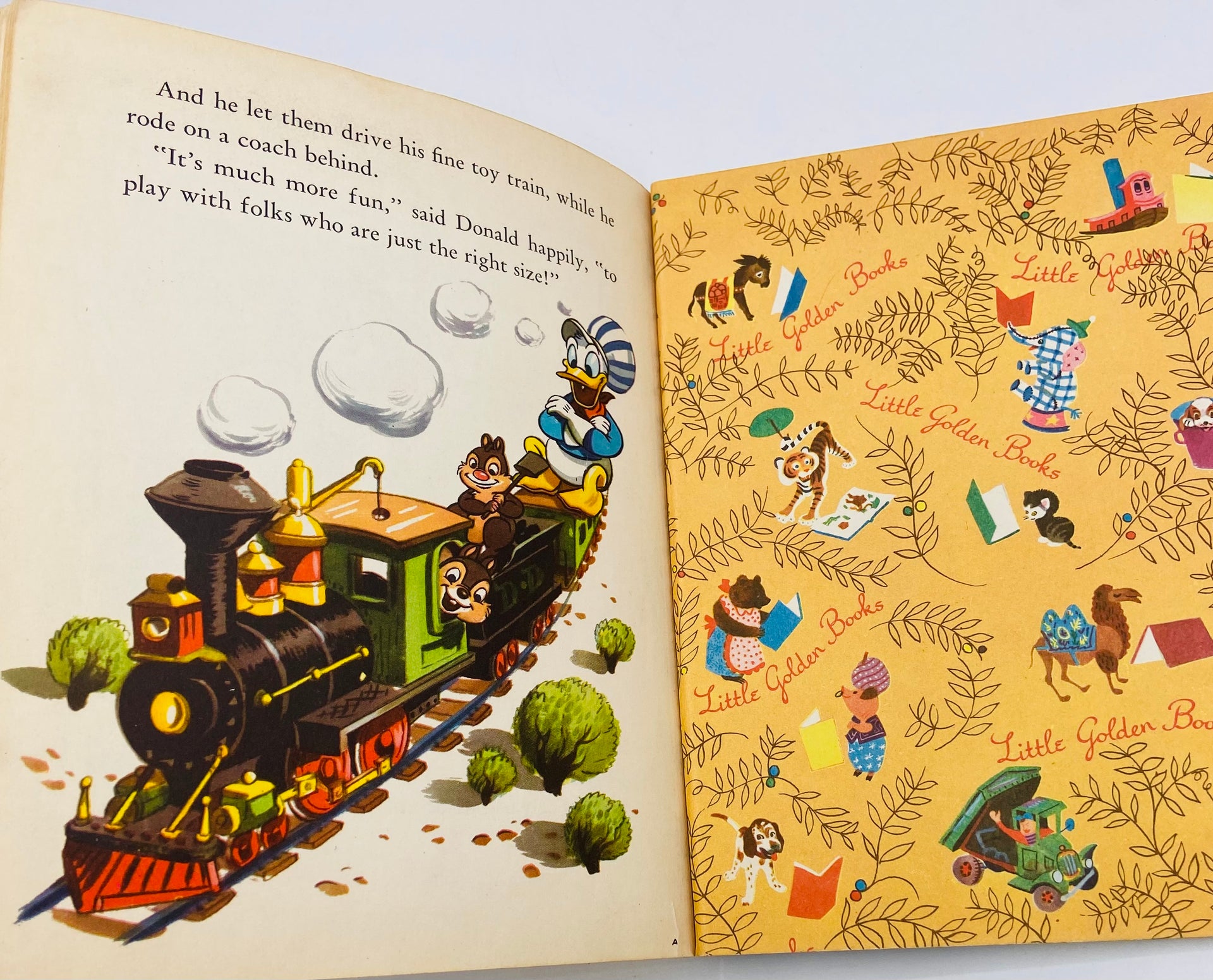 Donald Duck’s Toy Train Vintage Little Golden Book 1st Edition