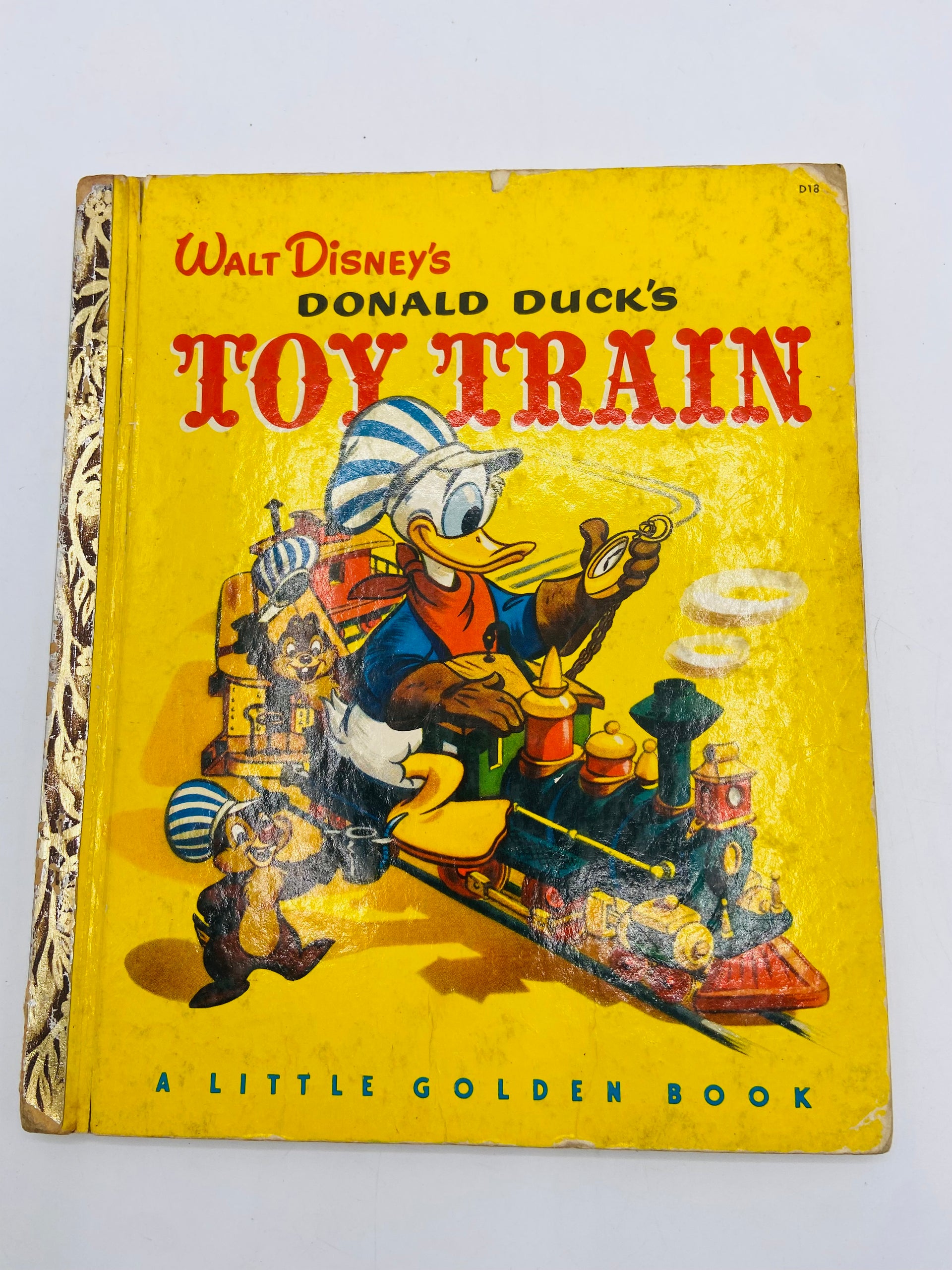 Donald Duck’s Toy Train Vintage Little Golden Book 1st Edition