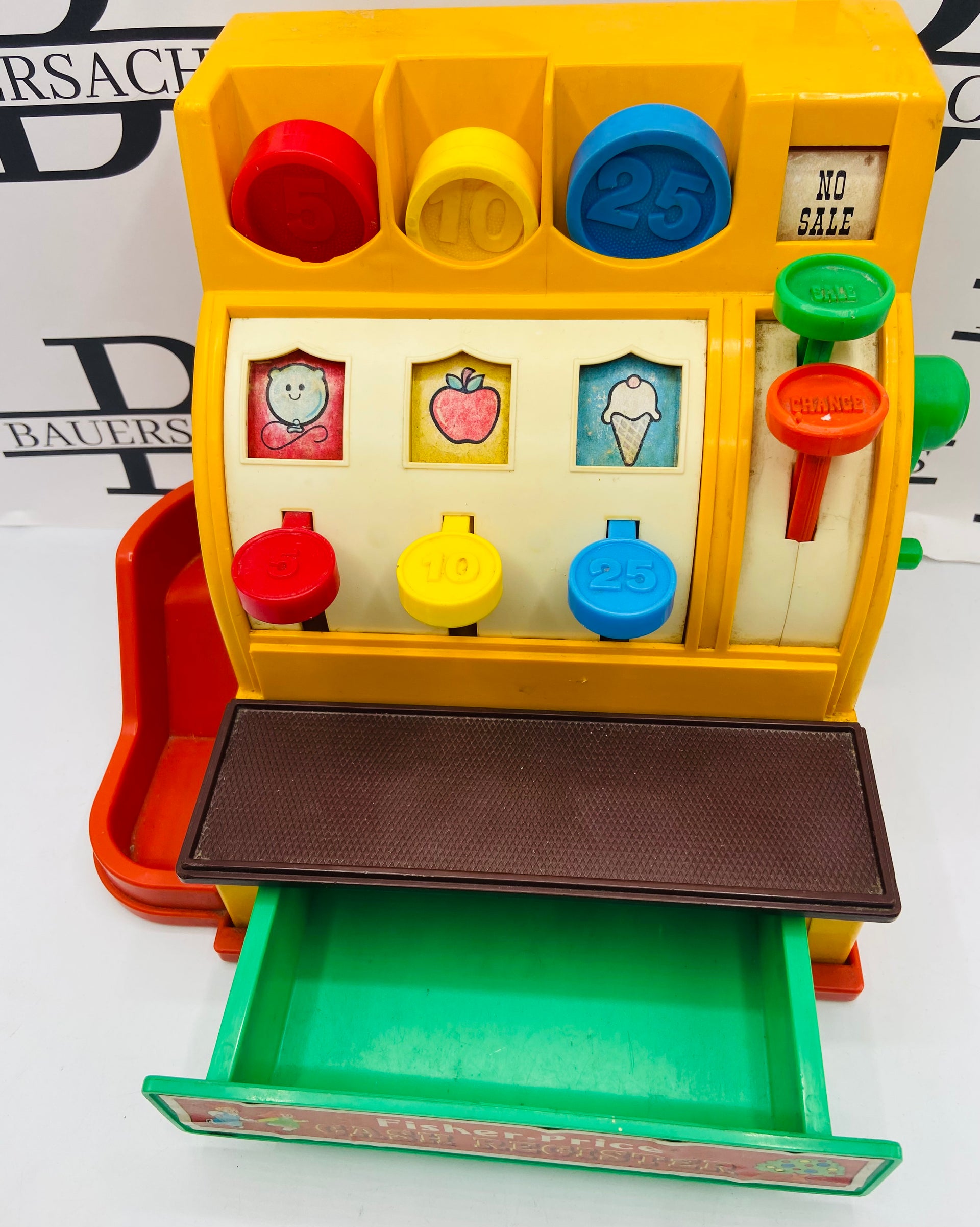 Vintage Fisher Price Cash Register with 6 Coins