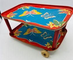 Doll size Tin Toy Tea Cart Bauersachs’ Timeless Toys