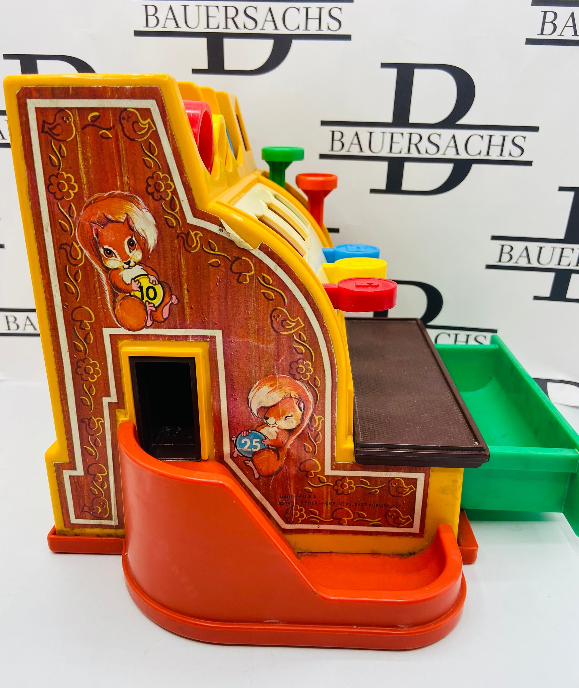 Vintage Fisher Price Cash Register with 6 Coins