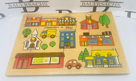 Fisher Price Wooden Board Puzzle with Cars Bauersachs’ Timeless Toys