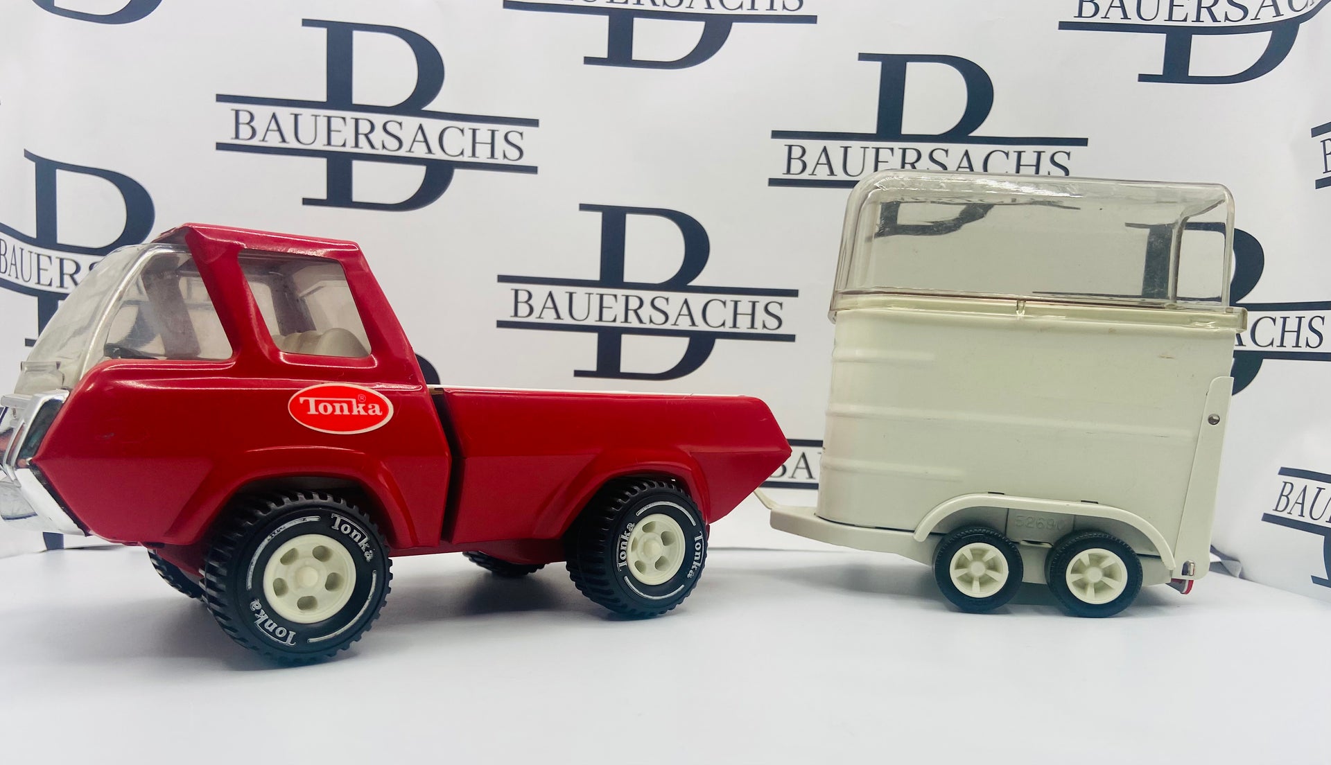 Tonka Two Piece Pressed Steel Stables Truck and Trailer