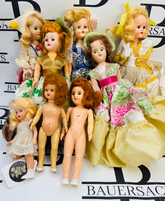 Vintage Lot of 8 1940-1960’s Sleepy Eyed Story Time Dolls