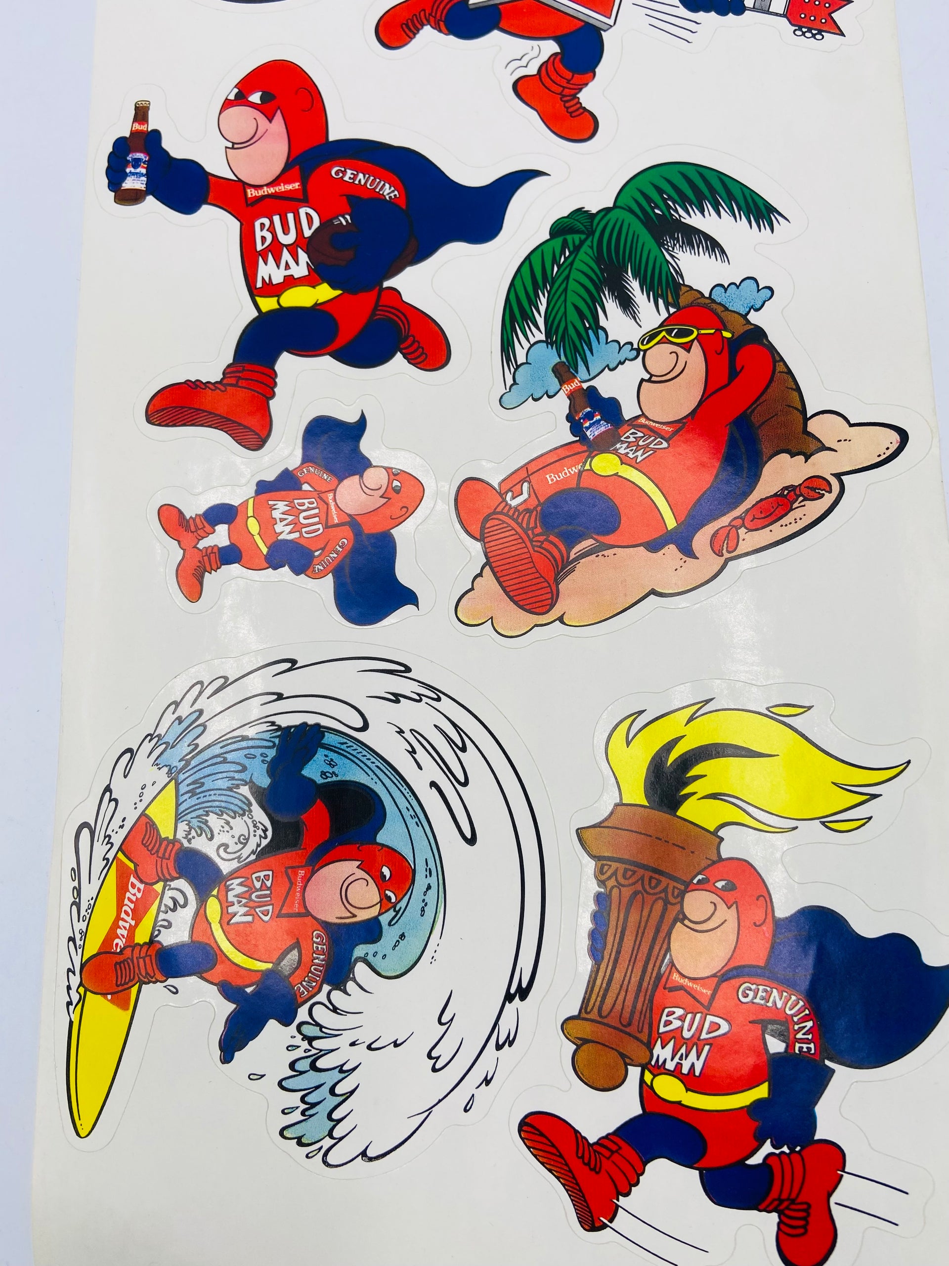 Sheet of Budweiser Budman stickers Bauersachs’ Timeless Toys