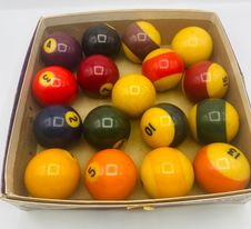 Vintage Boxed Set Billiard Balls 2 Bauersachs’ Timeless Toys